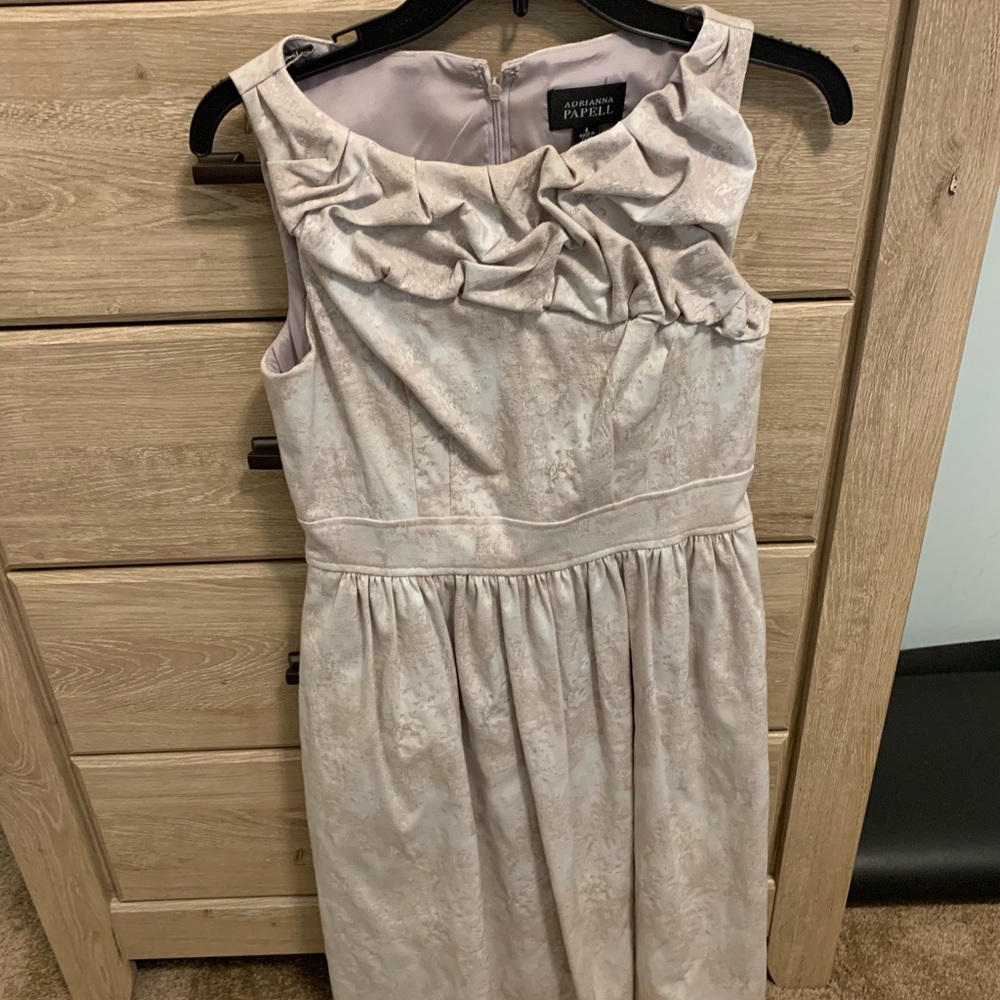 Adrianna Papell Dress - Beige and Cream - Like New